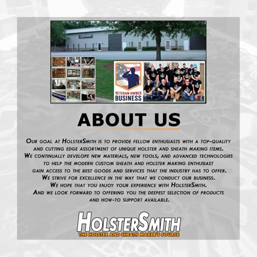 HolsterSmith Universal Metal Belt Clip for Holster Making - (Model 5) - (3-Hole) - (Tactical Black) - (w/Spartan Helmet Engraving) - (2 Pack)