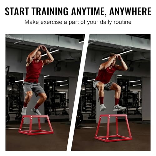 VEVOR Plyometric Platform Box 12/18/24 Inch Fitness Exercise Jump Box Step Plyometric Box Jump for Exercise Fit Training