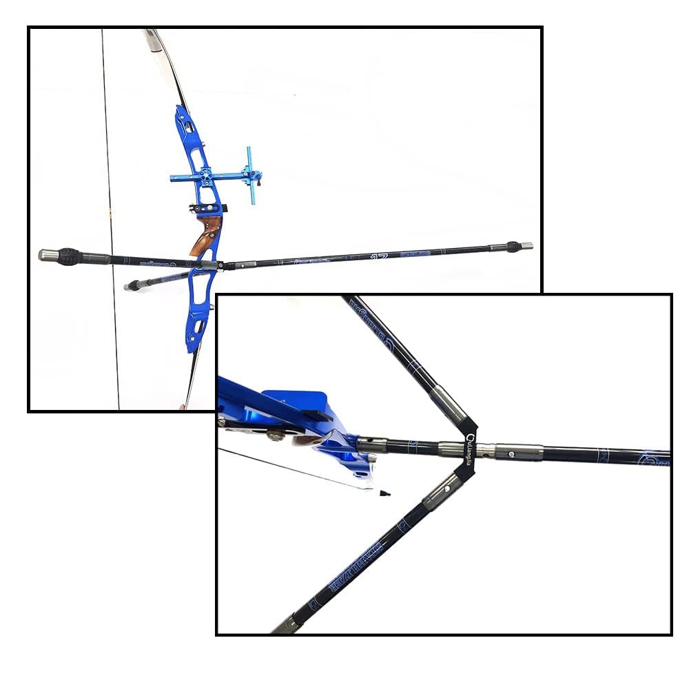 AMEYXGS 3/4/5/10/12/26/28/30 Inch Carbon Fiber Bow Stabilizer Balance Bar Stabilizer Extension Pole Rod Bow Stabilizer for Recurve Bow and Compound Bow (Blue 30 inch)