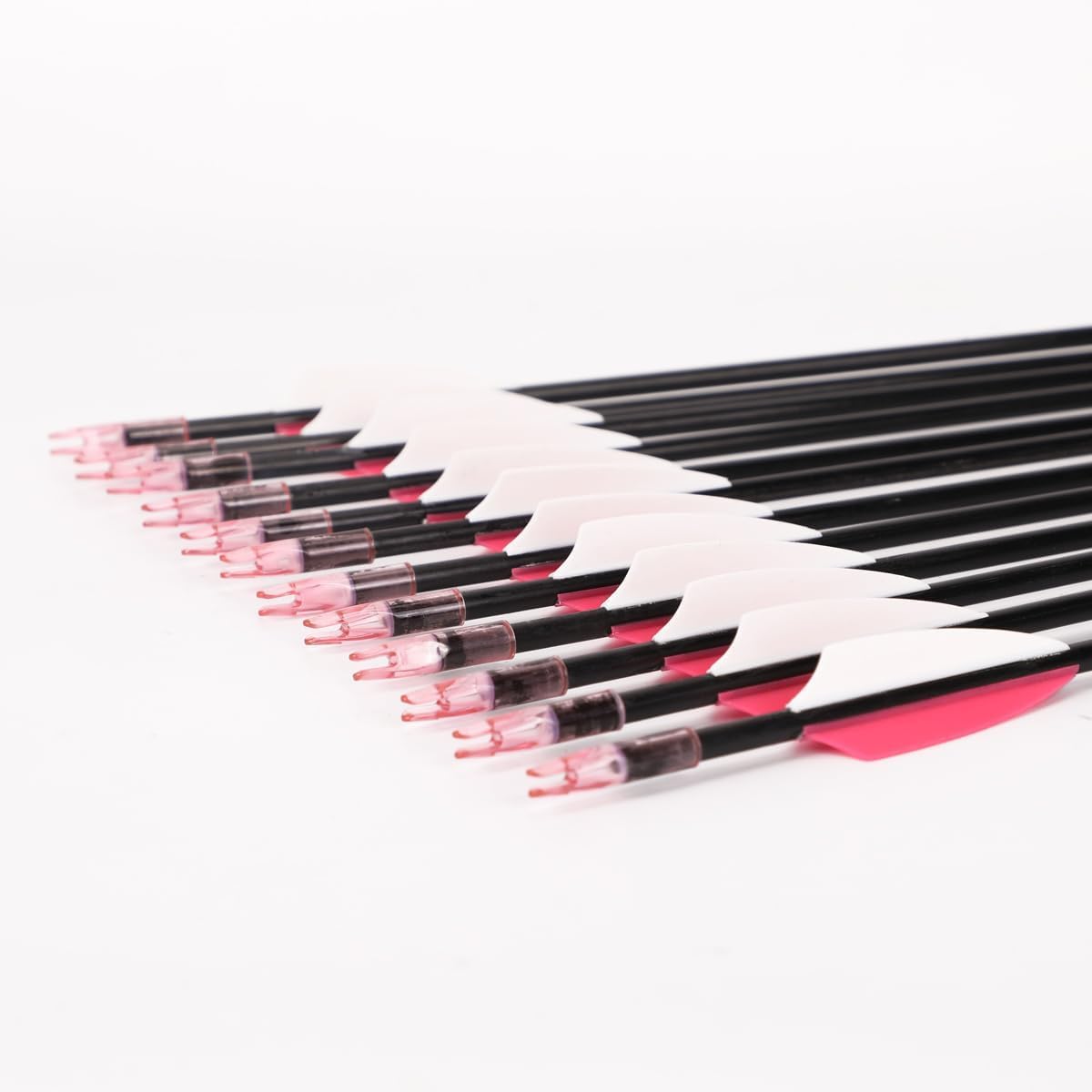 LWANO 28" Fiberglass Arrows - Archery Practice Target Arrows with Blunt Tips Durable Shaft for Youth Kids Children Beginners on Recurve&Long Bows(Pack of 12) (Pink, 28inch-12pc Arrows)