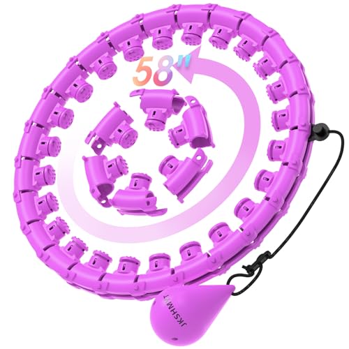 JKSHMYT Weighted Hula Circle Hoops for Adults Weight Loss, Infinity Fit Hoop Plus Size, 30 Detachable Links, Exercise Hoop for Women and Beginners (Purple)…