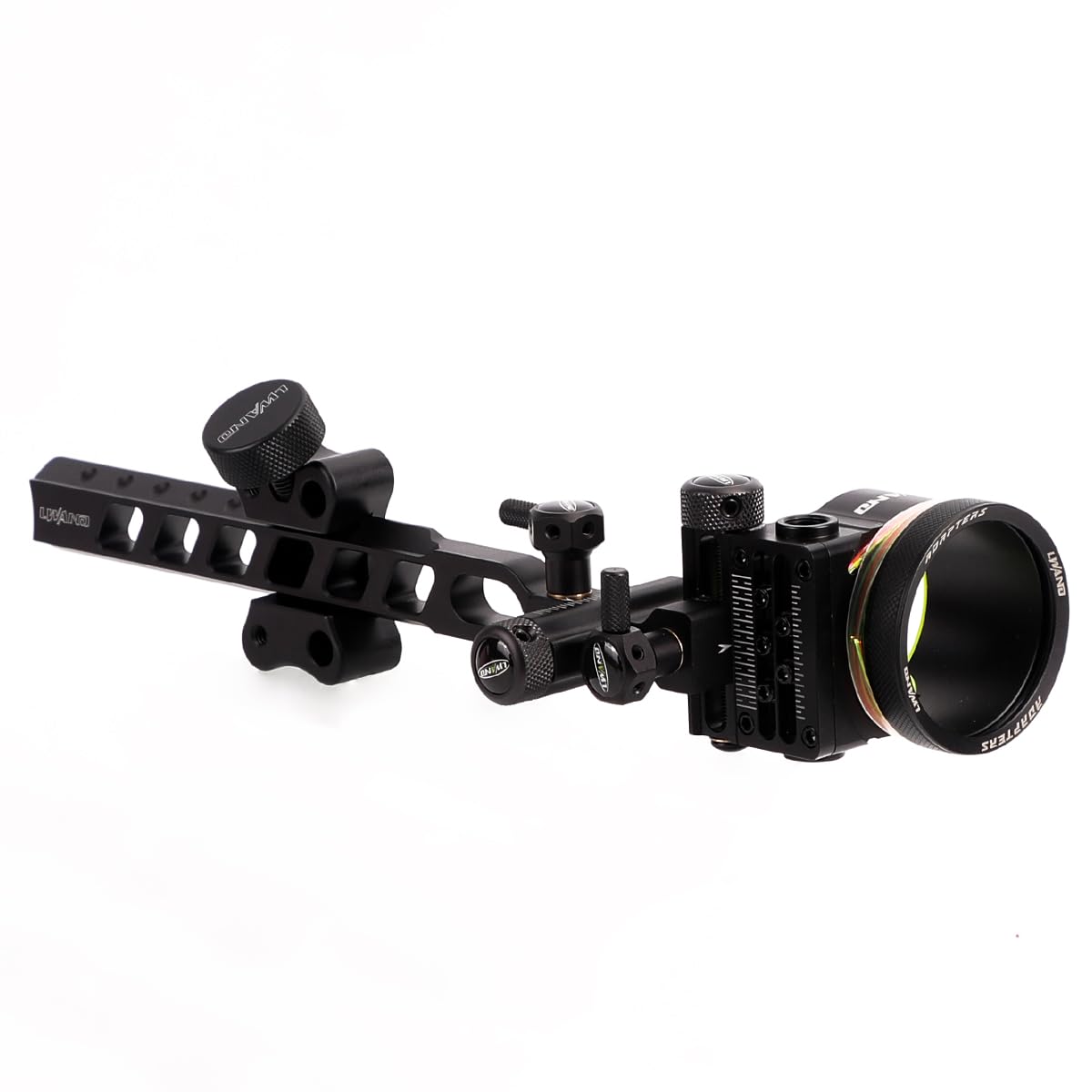 LWANO M2 Cpmpound Bow Sight - 5 Pin Archery Sight Short/Long Bar, Tool Less Windage & Elevation Adjustability, with 2X Magnification Sight Lens Kit