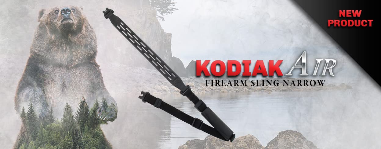 Kodiak-Air Rifle Sling Narrow, ADJ Grip, QD Swivels – Mossy Oak Breakup Infinity/Black Grip