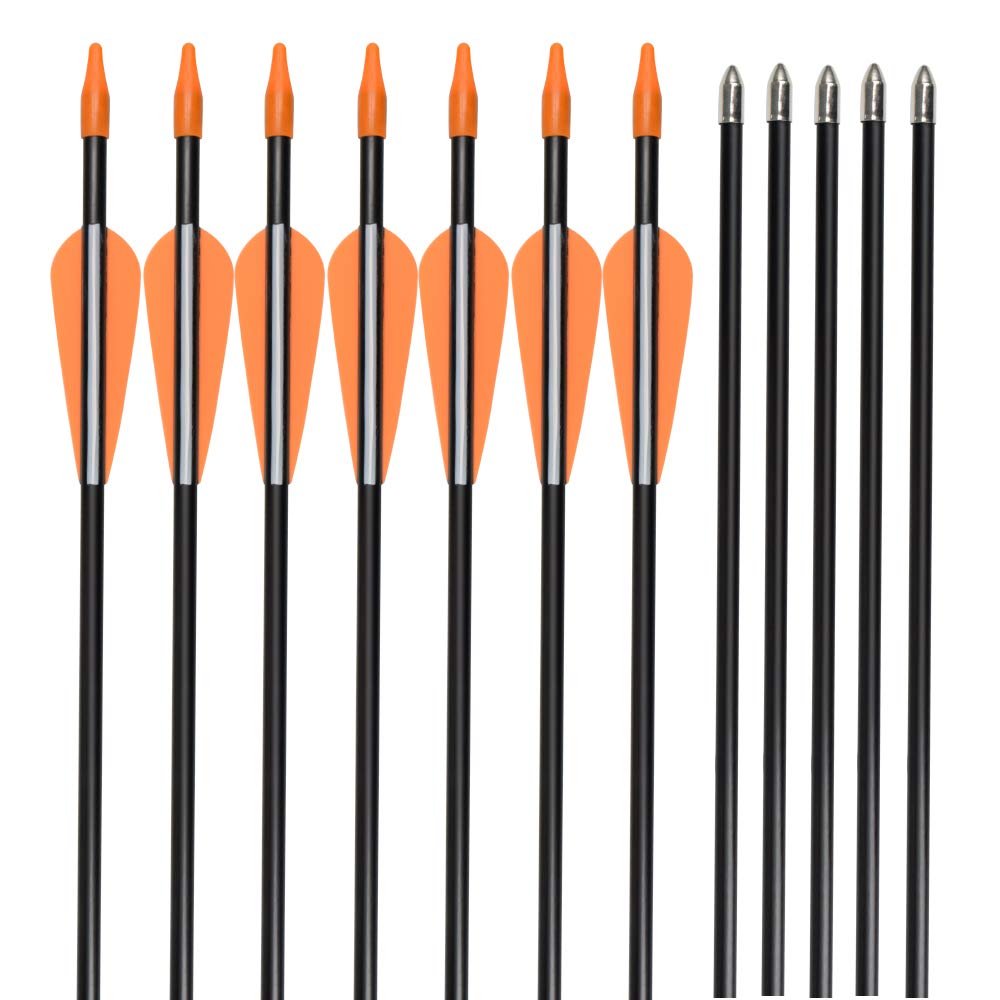 Archery Practice Fiberglass Arrows 28 Inch Target Shooting Safetyglass Recurve Bows Suitable for Youth Children Woman Beginner 6PCS