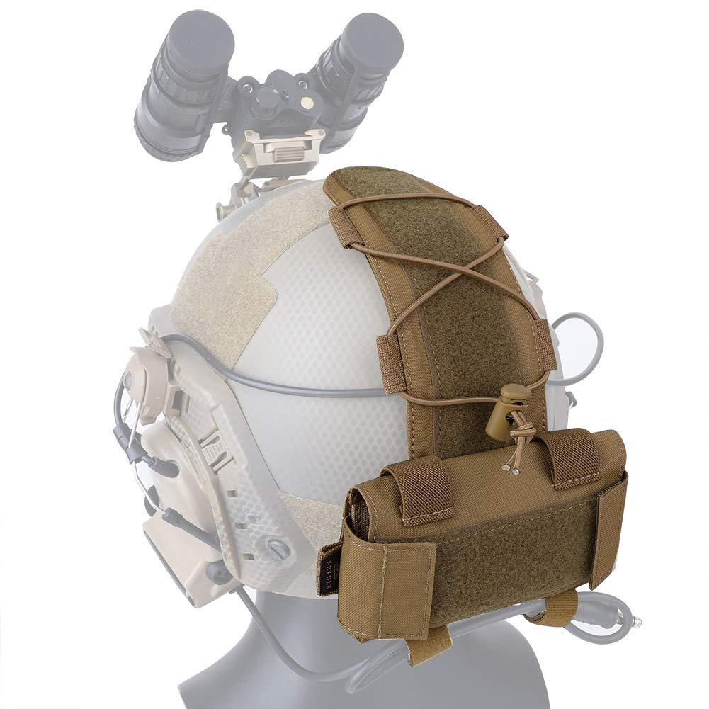 KRYDEX Tactical Helmet Battery Pouch Counterweight Pouch Helmet Battery Pack Balance Weight Bag with Hook&Loop for Tactical Helmet (Upgraded Pouch-CB)