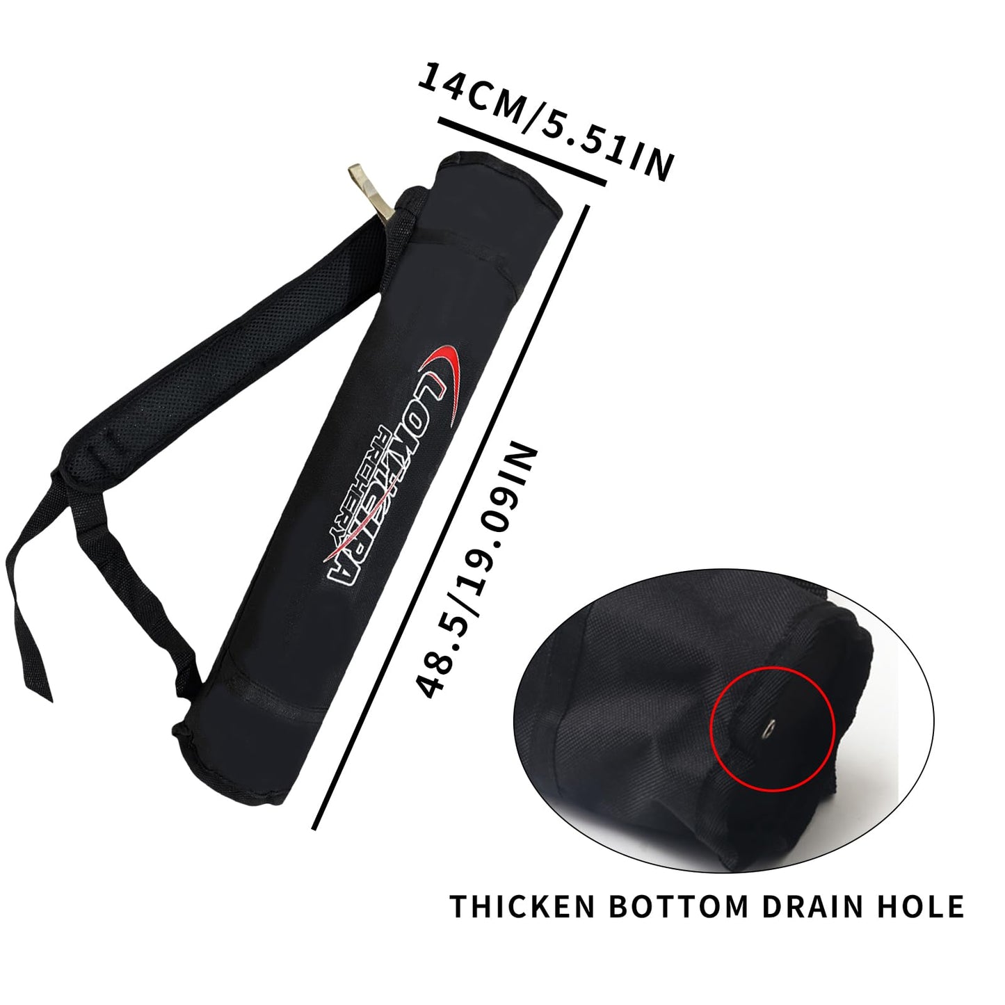 Arrow Quiver, Archery Lightweight Back Arrow Quiver Dual Use Foldable Compact Hip Arrows Bag for Recurve Bow Compound Target Practice Nylon Arrow Bag(Black)
