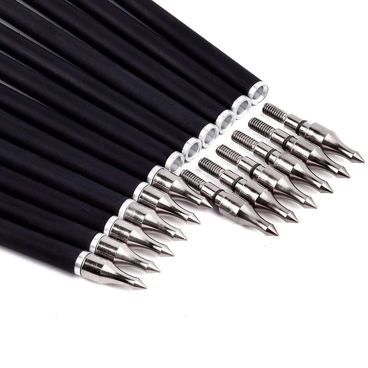 LWANO 31" Carbon Hunting Arrows Archery Target Practice Arrows with 5" Turkey Feathers spine 500 for Recurve Bow and Compound Bow(Pack of 12) (7.8MM Purple)