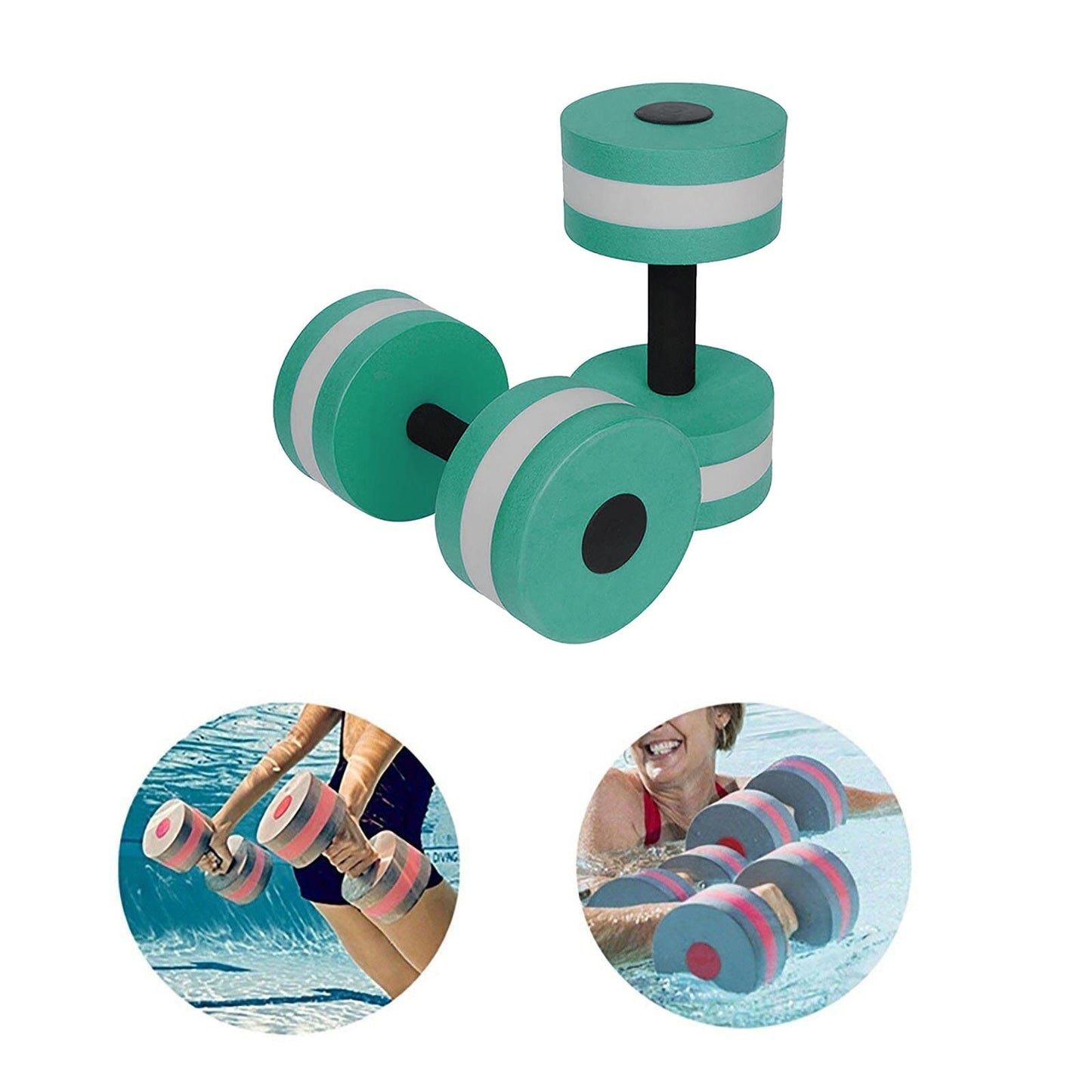 Lagukka Aquatic Dumbbell Set, 2PCS Water Dumbells Pool Resistance Water Fitness Equipment Foam Dumbbell Water Aerobics Fitness