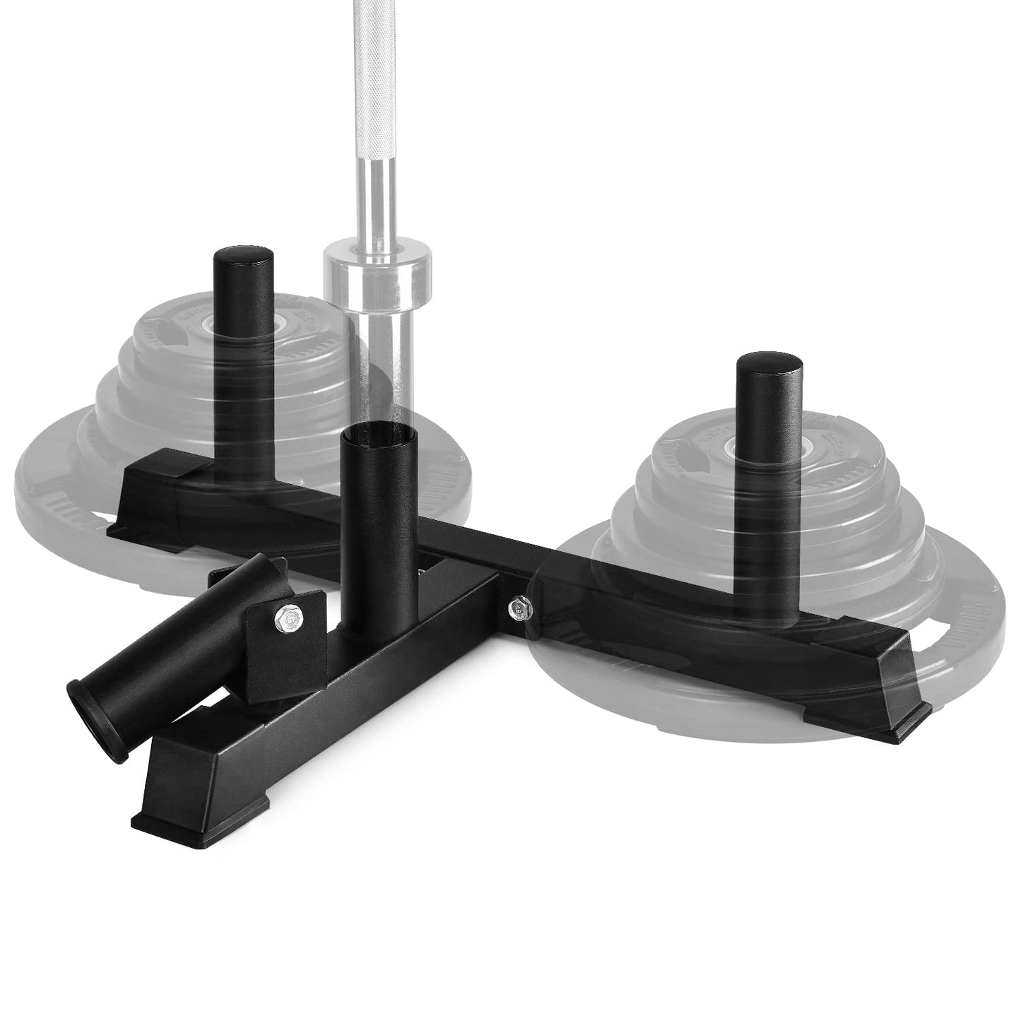 Yes4All Premium T Bar Row Multifunction 3 in 1 (T-bar Row - Weight Plate Holder - Barbell Holder) - 360° Swivel & Easy to Install – Fits 2” Olympic Bars & Weight Plates