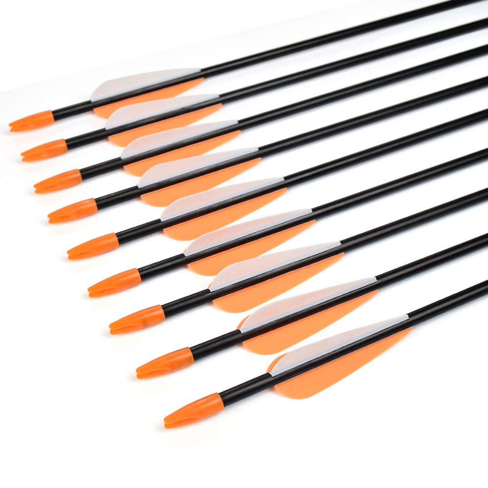 Archery Practice Fiberglass Arrows 28 Inch Target Shooting Safetyglass Recurve Bows Suitable for Youth Children Woman Beginner 6PCS