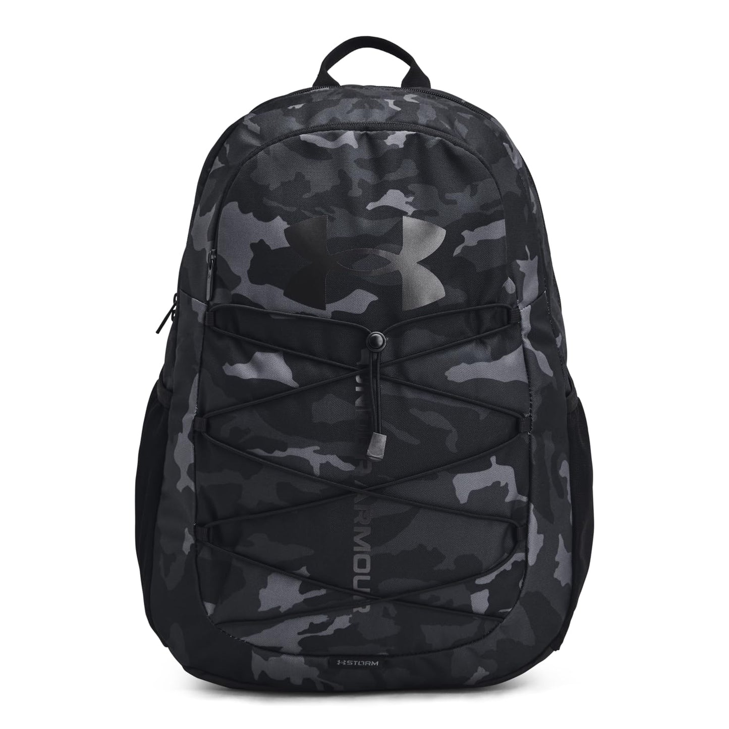 Under Armour Unisex-Adult Hustle Sport Backpack, (023) Black/Black/Metallic Black, One Size Fits All