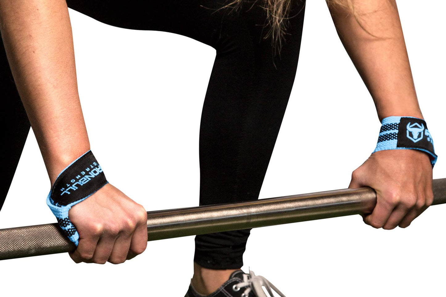 Lifting Straps (1 Pair) - Padded Wrist Support Wraps - For Powerlifting, Bodybuilding, Gym Workout, Strength Training, Deadlifts & Fitness Workout (Cyan - No Padding)