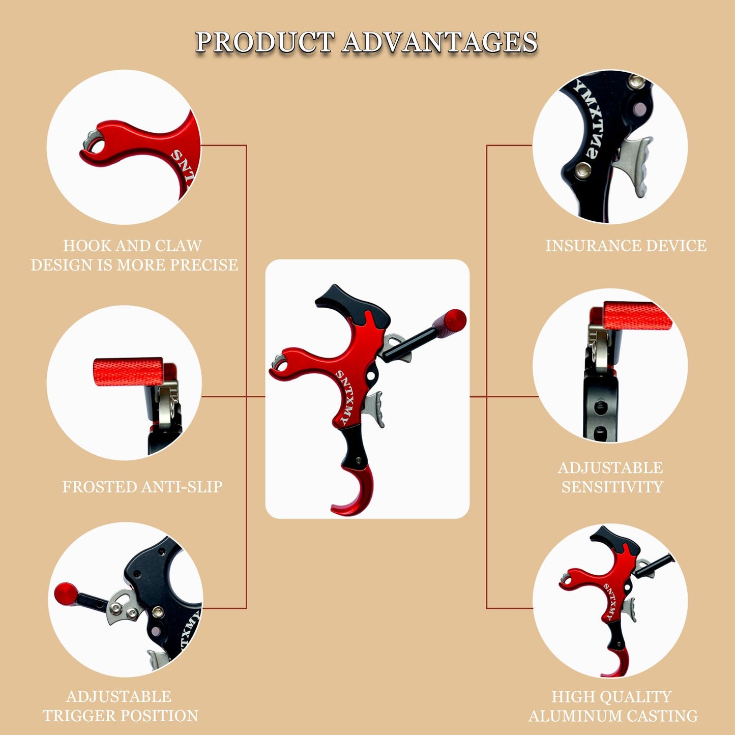 sntxmy Bow Release for Compound Bow, Archery Release Trigger, Compound Bow Release, Thumb Release.