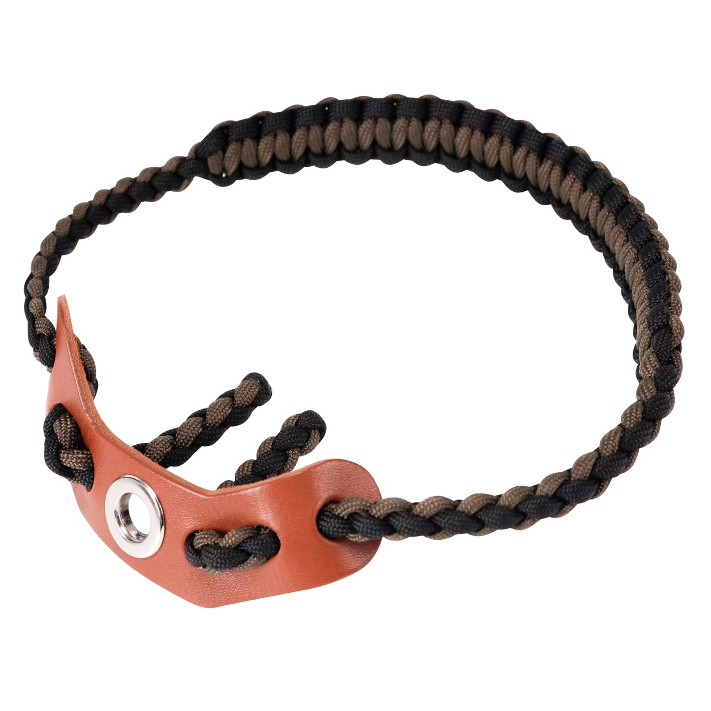 Elm Ray Archery Bow Wrist Sling 550 Paracord,Durable 100% Full Grain Leather with Strong Metal Grommet,Comfortable and Light,Fit Compound Bow Stabilizer & Recurve (Brown&Black)