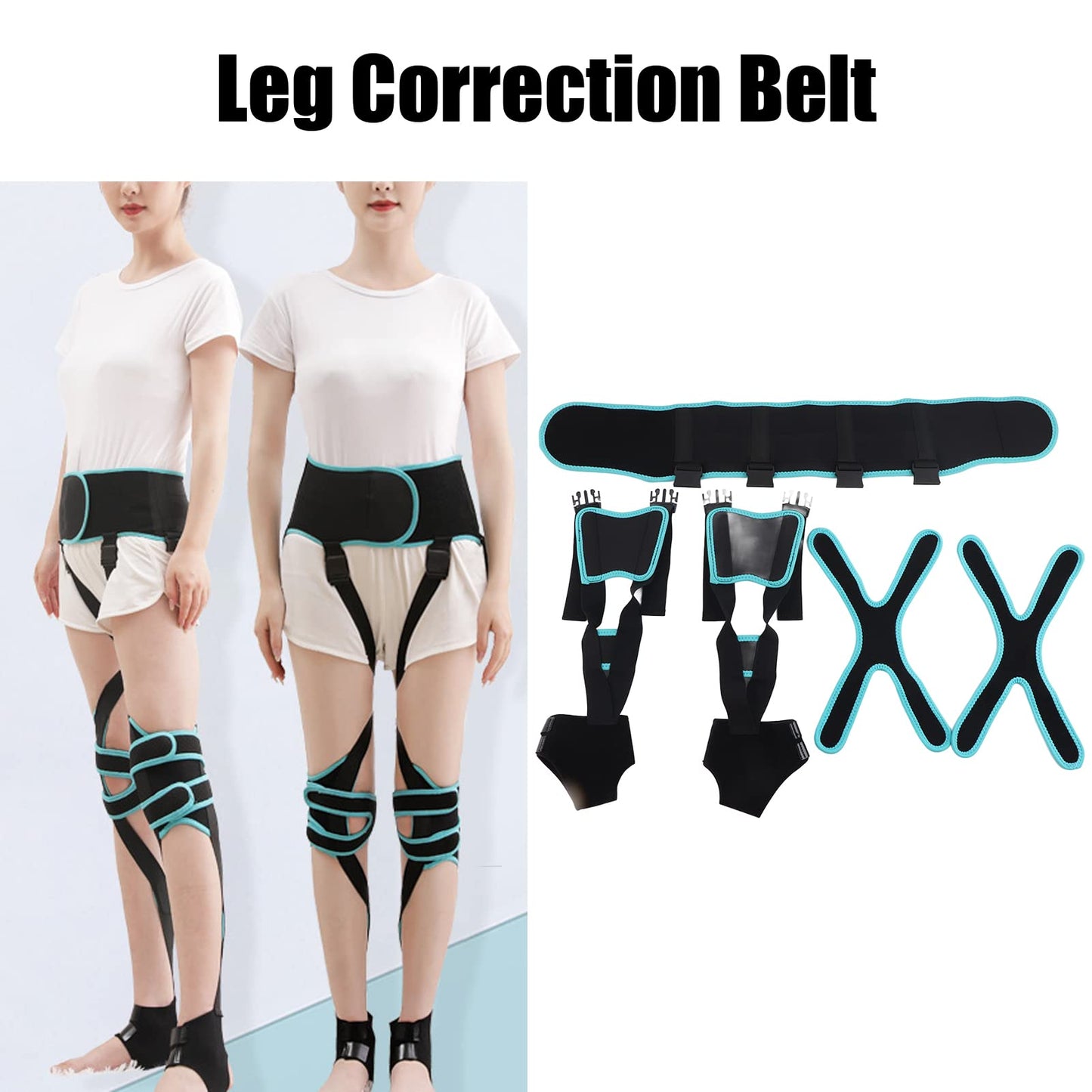 Leg Corrector Strap, O X Type Leg Correction Bandage, O X Legs Correction Belt Legs Posture Corrector Band for Adults (L)