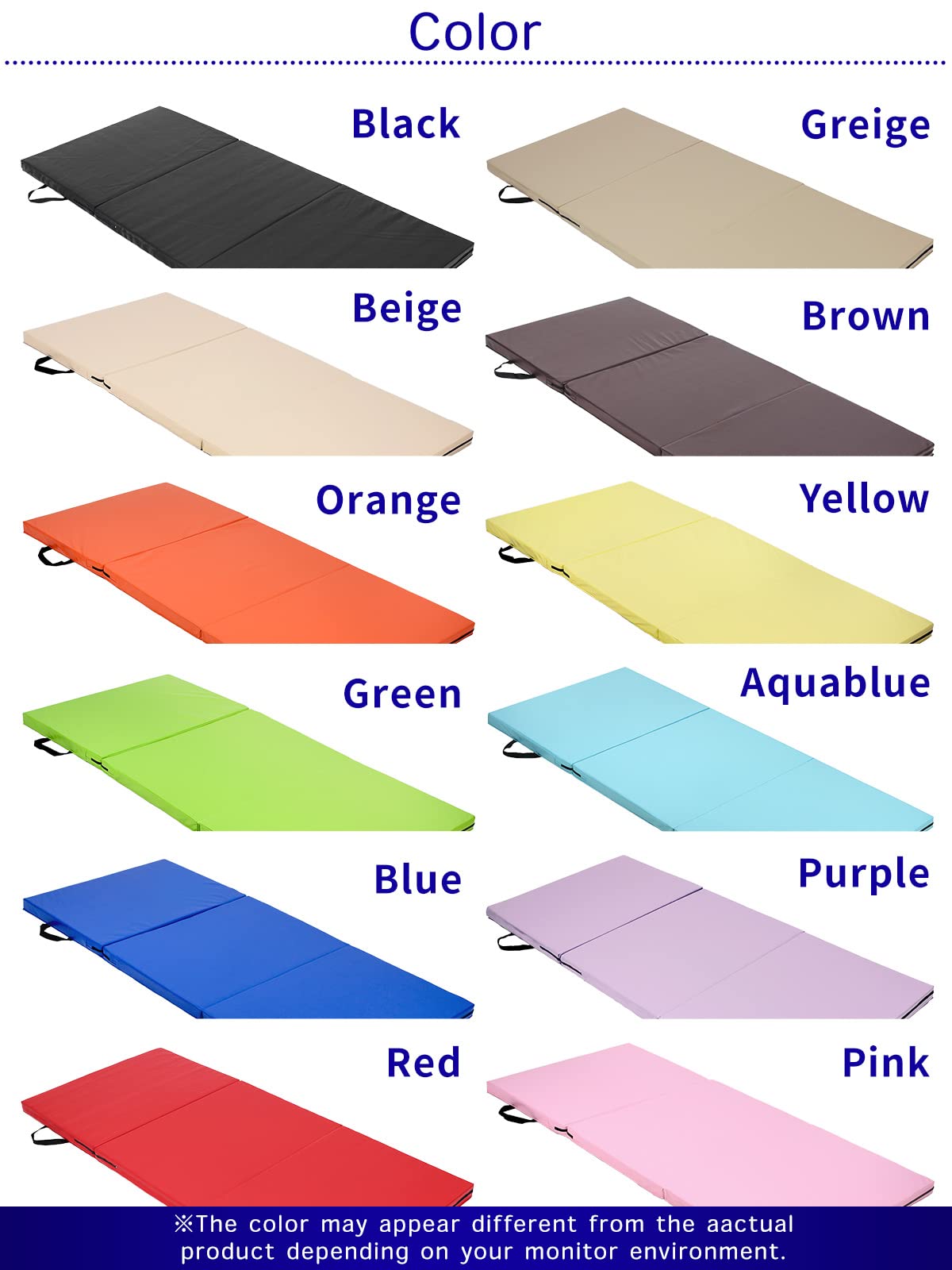 KaRaDaStyle Gymnastics Mat 3-Folding Stretch Mats 71"x31"x2" Exercise Muscle Training Children Play Horizontal Bar Mat Yoga Sports Soundproof Home Use (Orange/3-fold)