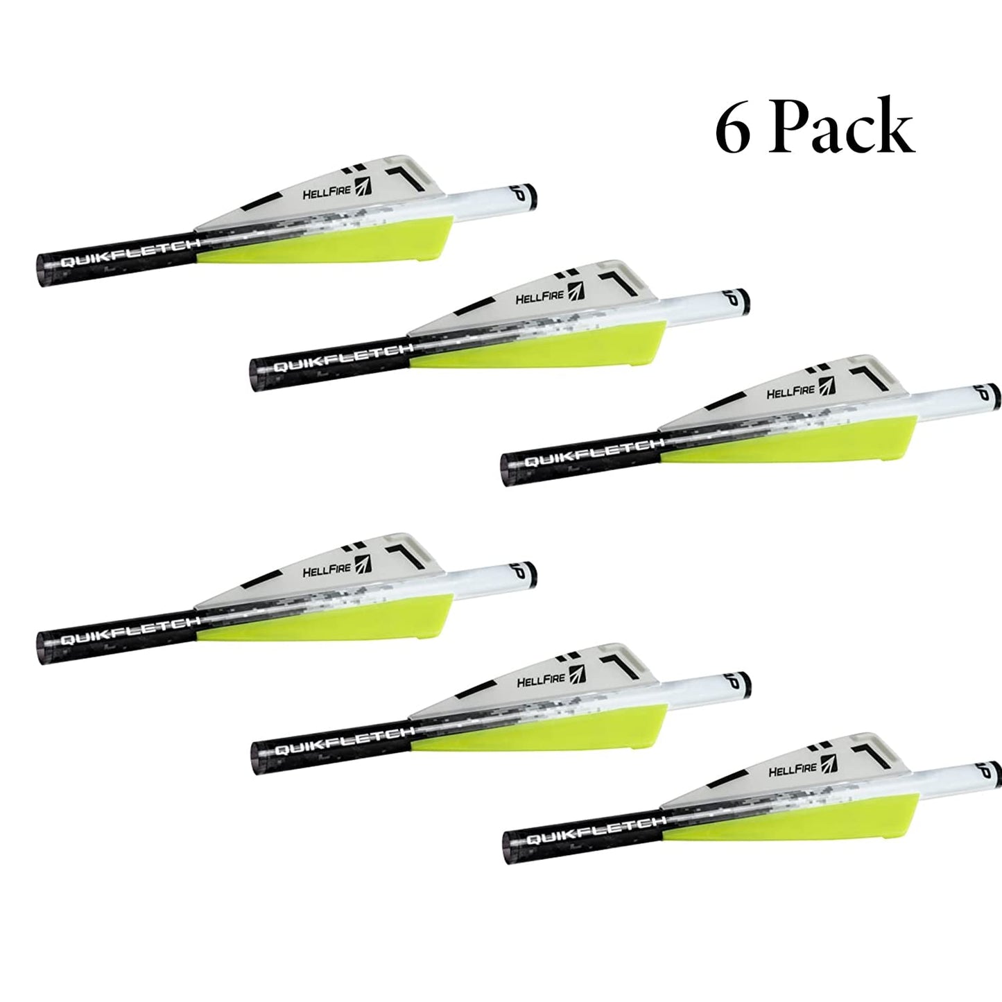 New Archery Products NAP Quickfletch Hellfire STD 3" Vanes Arrow Fletching System White and Yellow...