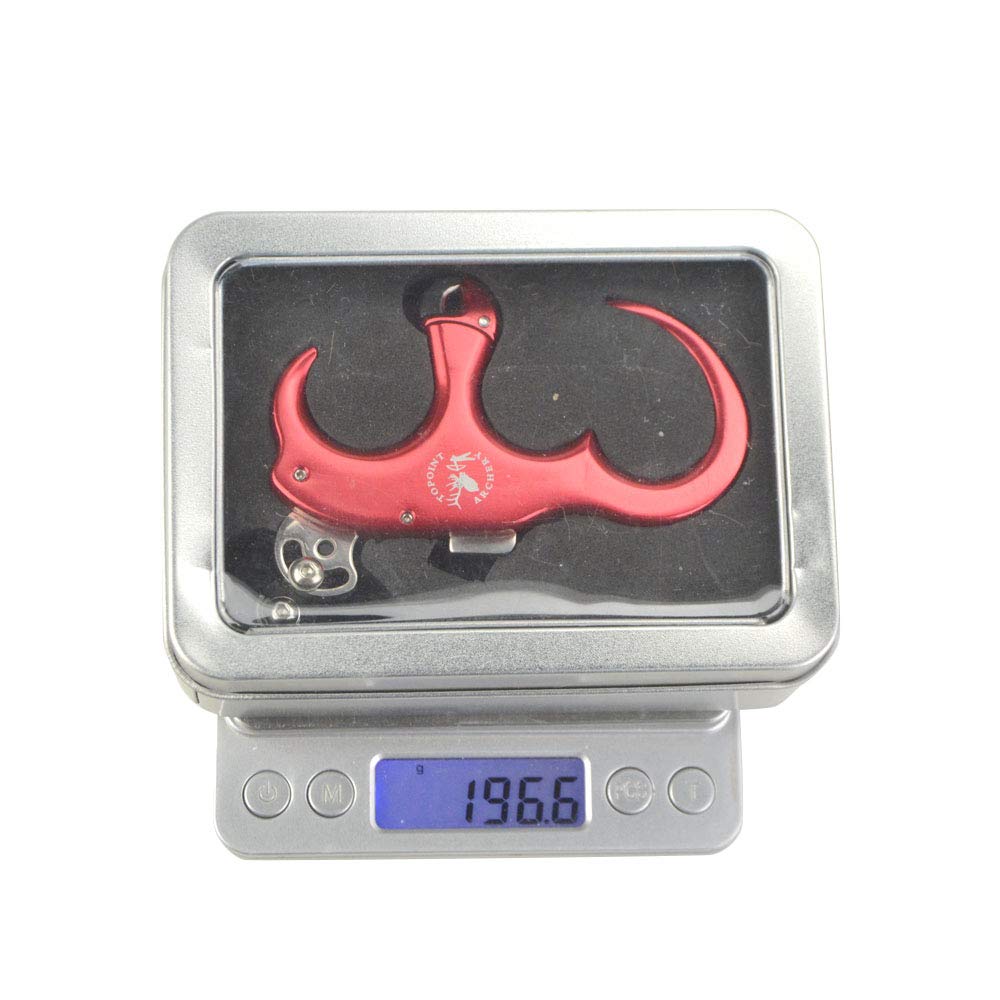 SHARROW Bow Release Aid 3/4 Fingers Automatic Archery Release Aluminium Alloy Thumb Trigger for Compound Bow Accessory (Red)