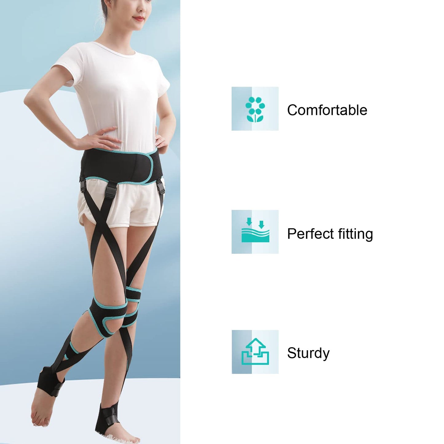 Leg Corrector Strap, O X Type Leg Correction Bandage, O X Legs Correction Belt Legs Posture Corrector Band for Adults (L)