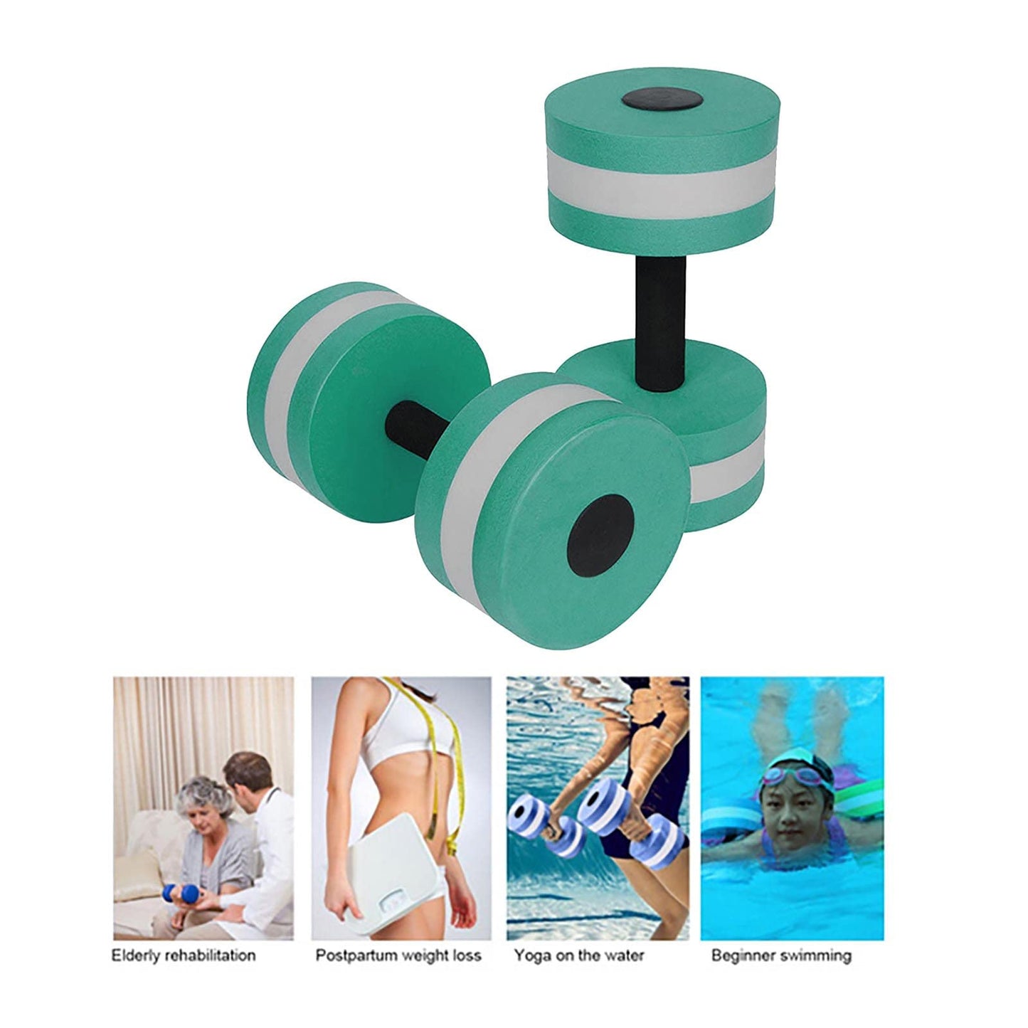 Lagukka Aquatic Dumbbell Set, 2PCS Water Dumbells Pool Resistance Water Fitness Equipment Foam Dumbbell Water Aerobics Fitness