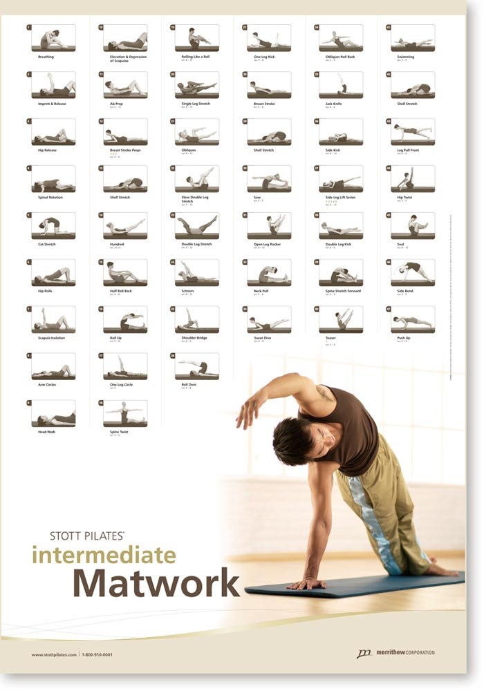 STOTT PILATES Wall Chart - Intermediate Matwork 27.00" x 39.00"