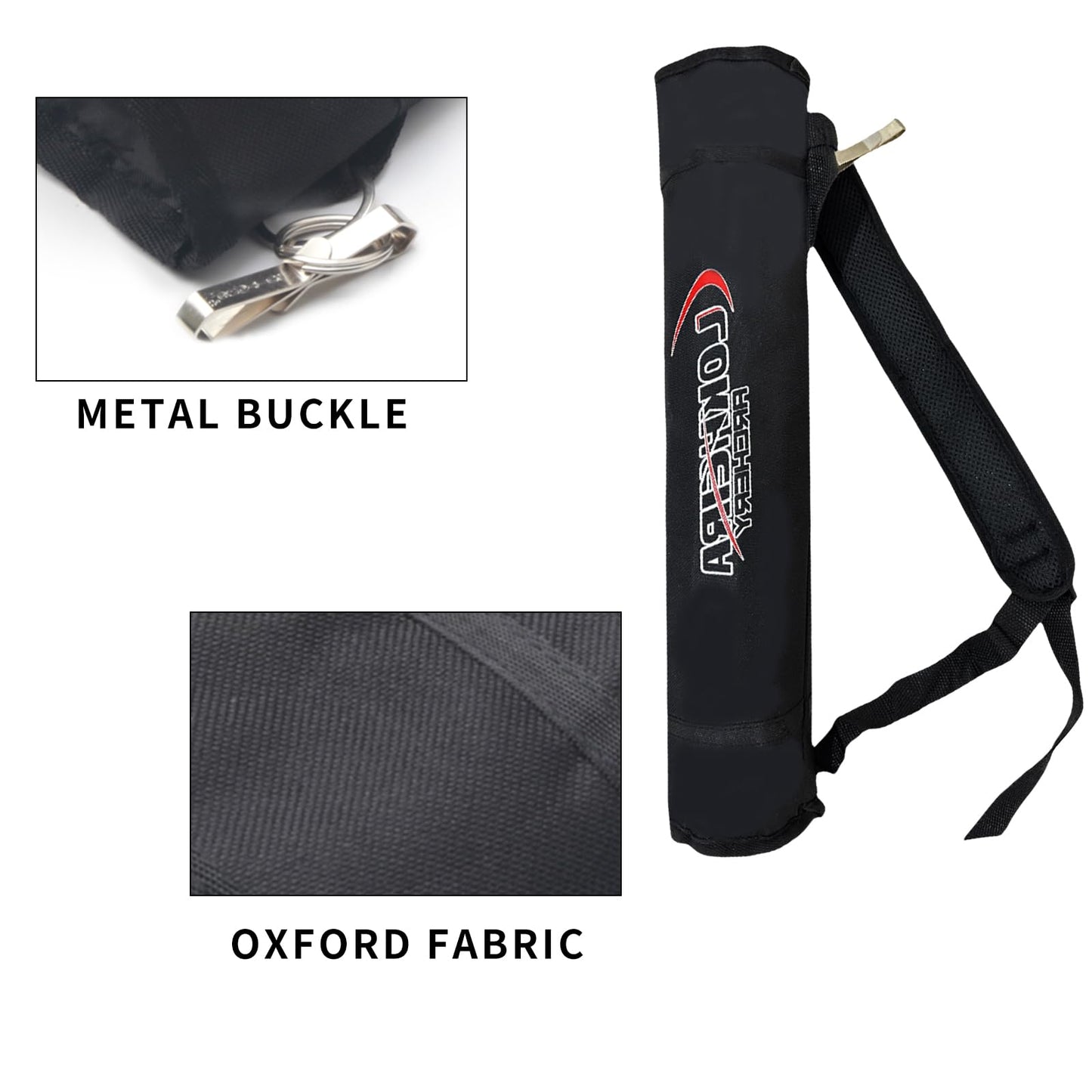 Arrow Quiver, Archery Lightweight Back Arrow Quiver Dual Use Foldable Compact Hip Arrows Bag for Recurve Bow Compound Target Practice Nylon Arrow Bag(Black)