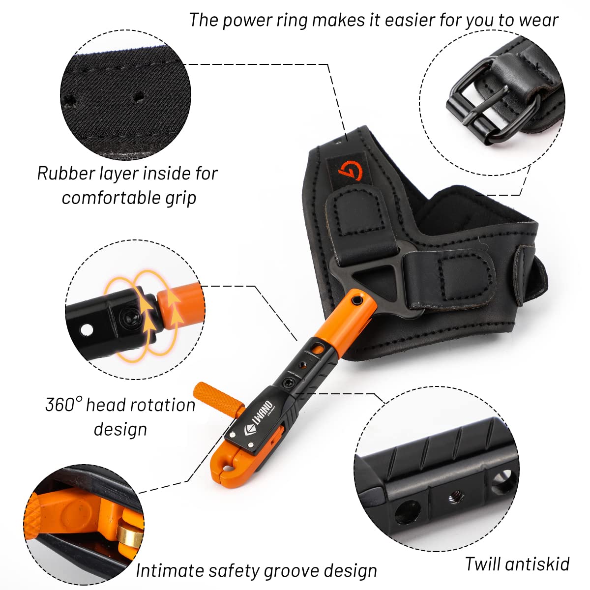 LWANO Archery Compound Bow Release Aids Trigger (Orange)