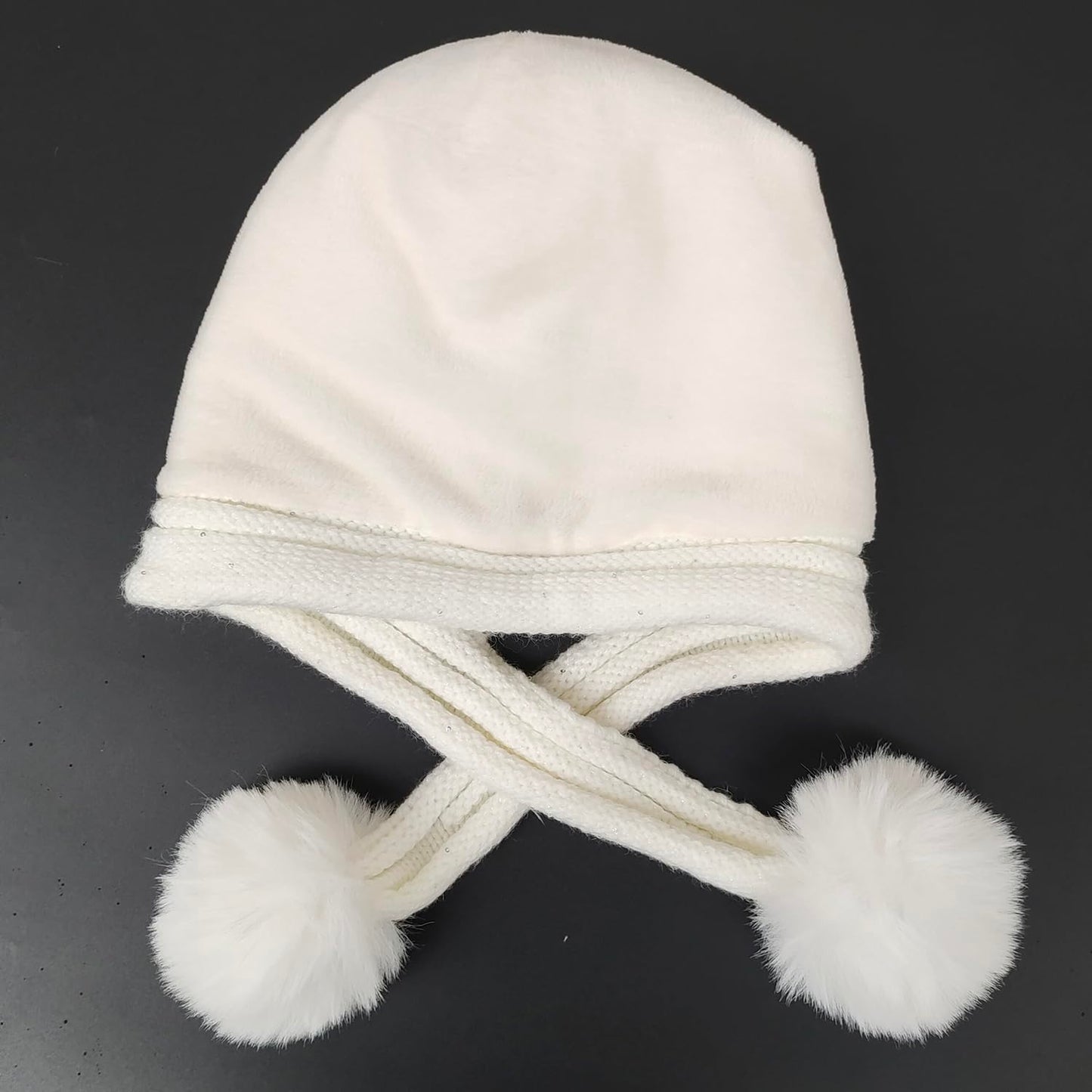 HUAMULAN Women Winter Sherpa Beanie Hats Knit Ear Flaps Peruvian Cover Ears Fleece Lined Fluffy Ski Snow Hat Pompoms