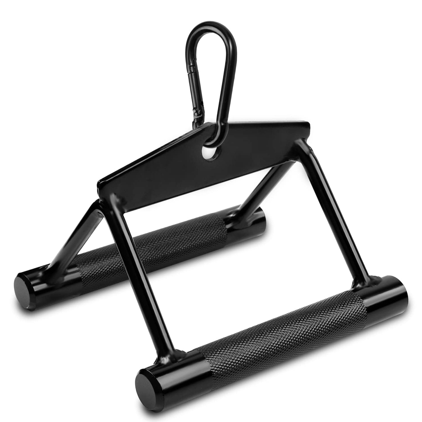 Yes4All Knurling Black Double D Handle with 800 Lbs Capacity, Cable Machine Accessories for Home Gym