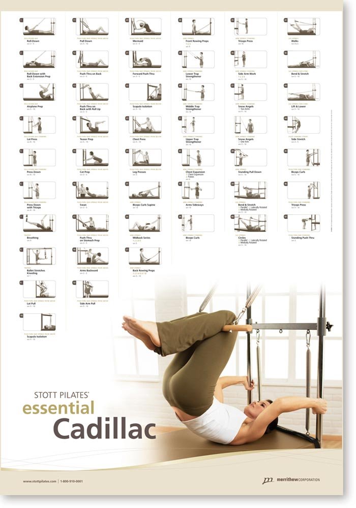 STOTT PILATES Wall Chart - Essential Cadillac, 27.00" x 39.00"