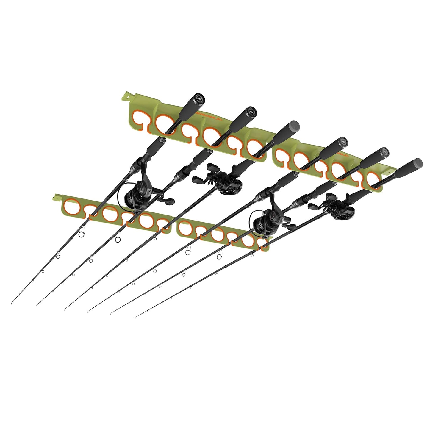 KastKing SafeGuard Fishing Rod Holder for Garage, Wall or Ceiling Mounted Fishing Rod Rack Storage Organizer, Fishing Pole Holder Holds 12 Rods or Combos in Less Than 36 Inches