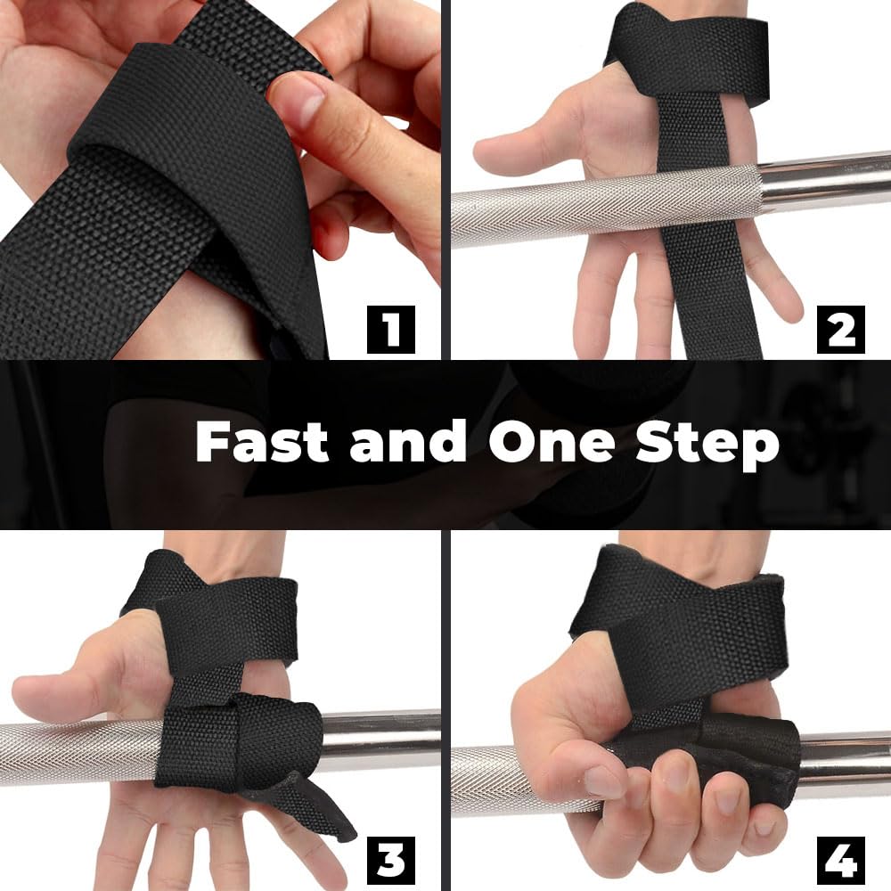 Lifting Straps, Weightlifting Straps, Deadlift Straps with Padded Neoprene for Power Lifting, Bodybuilding, Gym Workout, Strength Training & Fitness Workout - Light Blue