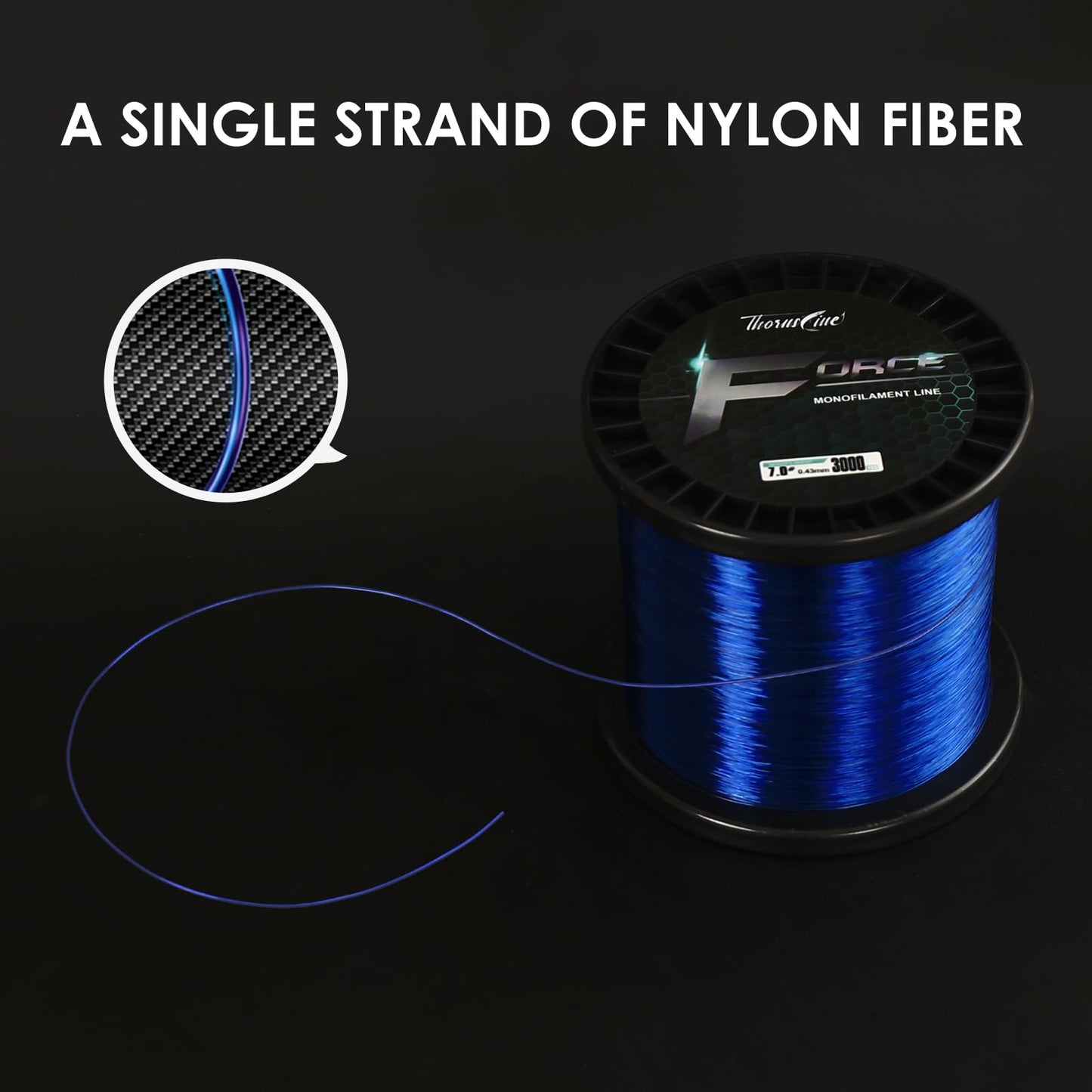 ThornsLine Force Monofilament Fishing Line - Superior Mono Leader Materials - Exceptional Strength Nylon Fishing line 2-100lb, Abrasion Resistant Mono Line