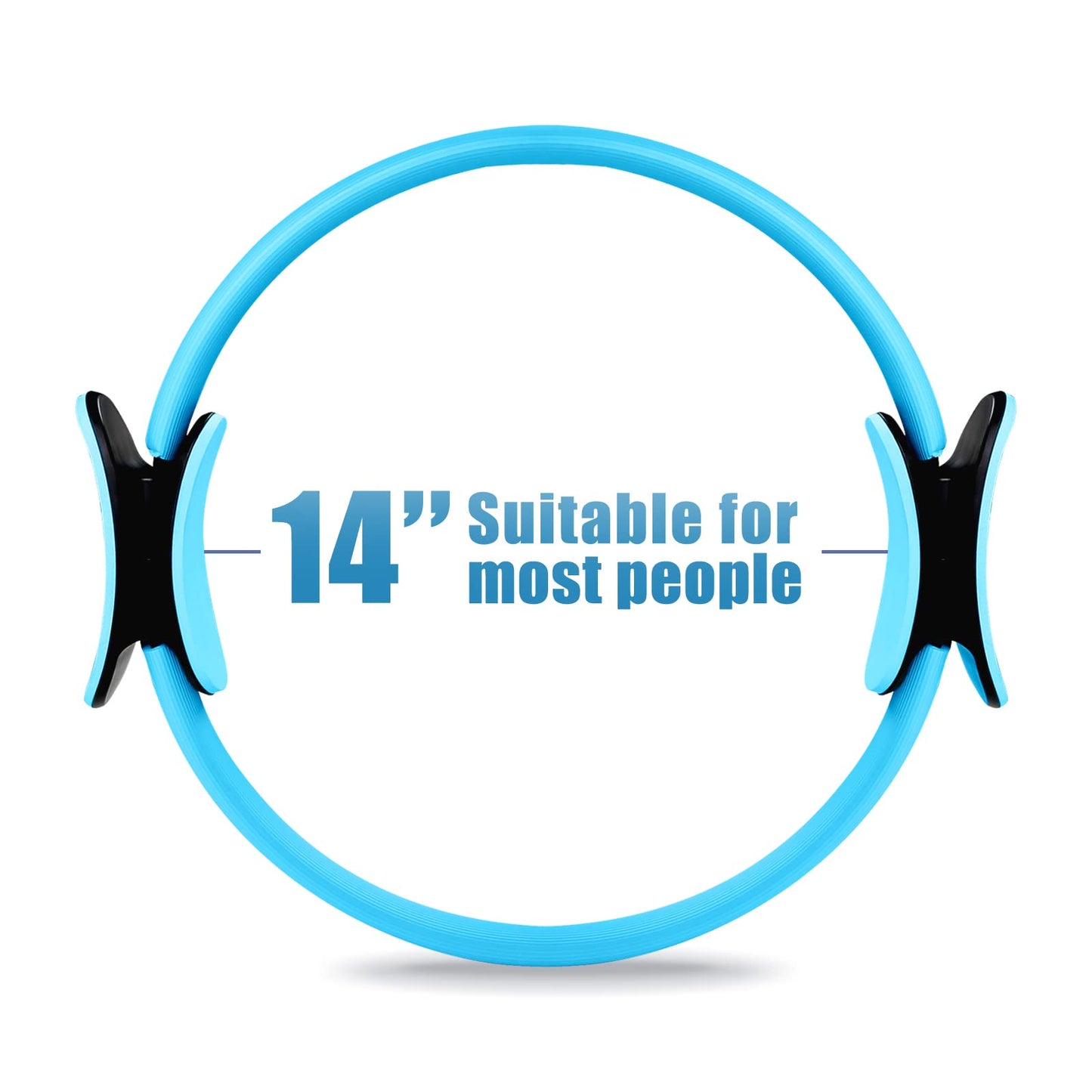 RitFit Pilates Ring Circle - 14 Inch Magic Fitness Circle for Toning Inner & Outer Thighs, Bonus Workout Guide Included (Blue(New))