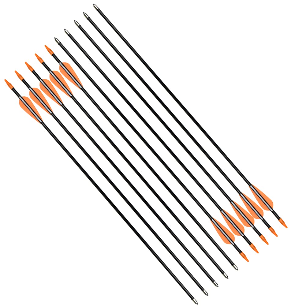 Archery Practice Fiberglass Arrows 30 Inch Target Shooting Safetyglass Recurve Bows Suitable for Youth Children Woman Beginner 12PCS