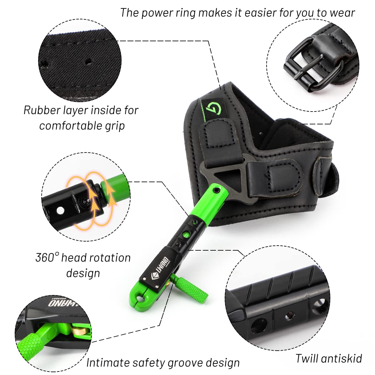 LWANO Archery Compound Bow Release Aids Trigger (Green)