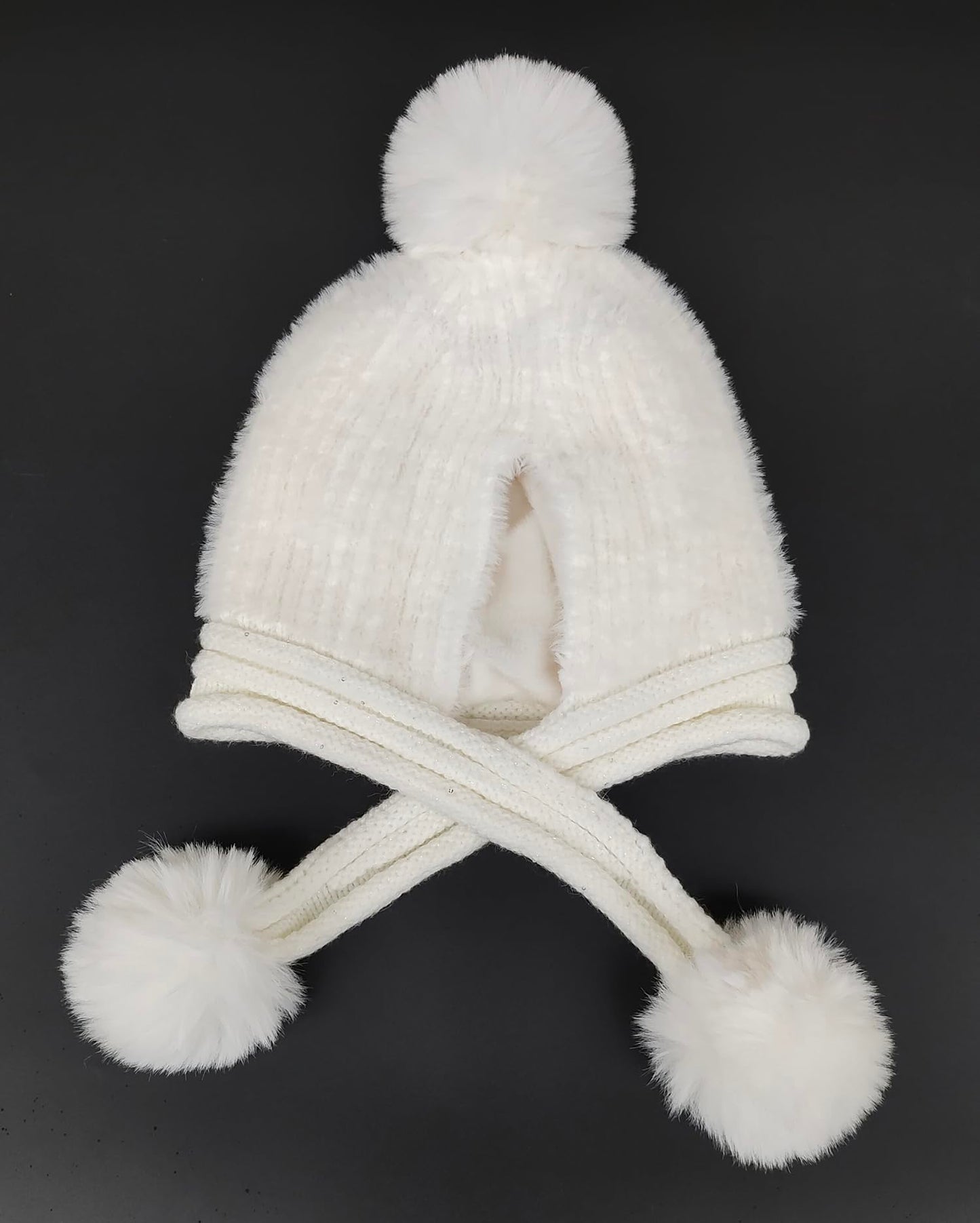 HUAMULAN Women Winter Sherpa Beanie Hats Knit Ear Flaps Peruvian Cover Ears Fleece Lined Fluffy Ski Snow Hat Pompoms
