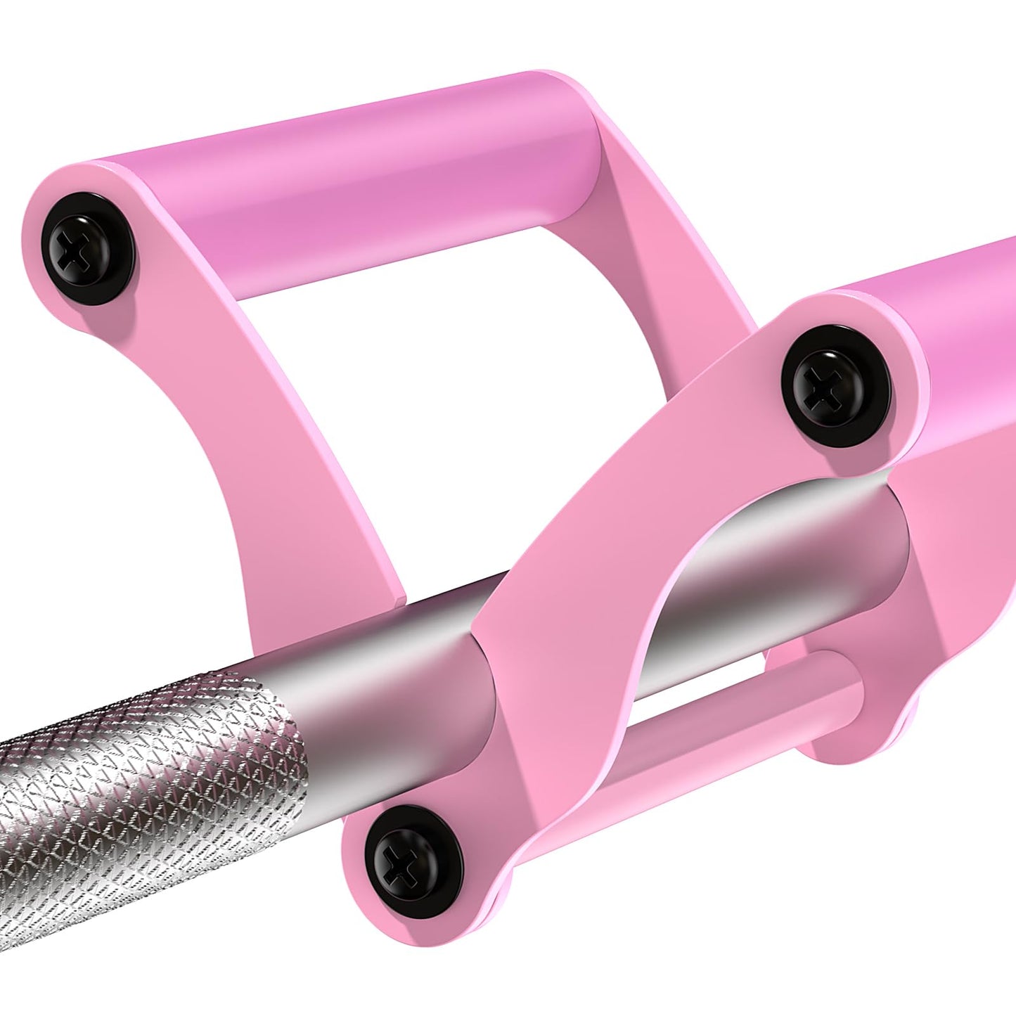 Lewufe V Bar Row Landmine Handle Attachment for Barbell Bars, Solid Double D Handle, T-Bar Row Handle Attachments with Non-Slip Rubber Grip, Fits Olympic Bar Strength Training Bar, Pink
