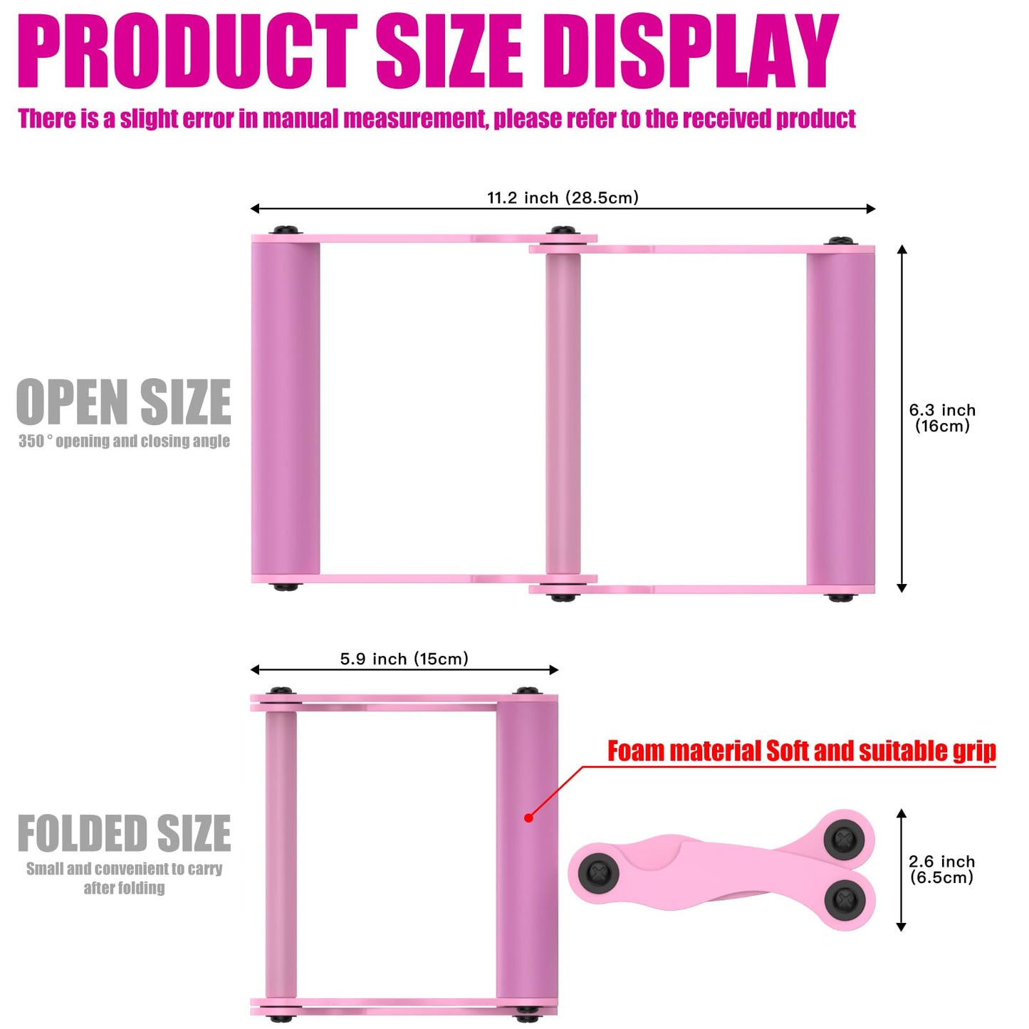 Lewufe V Bar Row Landmine Handle Attachment for Barbell Bars, Solid Double D Handle, T-Bar Row Handle Attachments with Non-Slip Rubber Grip, Fits Olympic Bar Strength Training Bar, Pink
