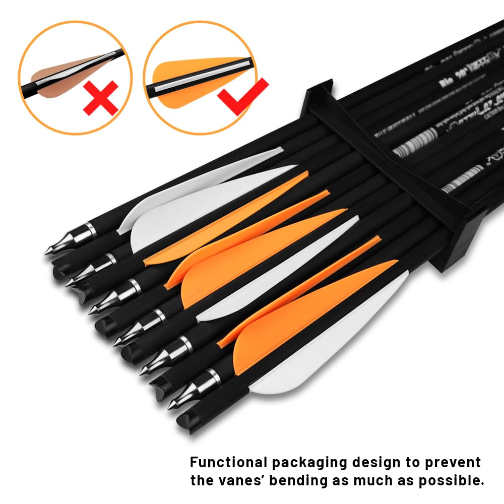 REEGOX 20 inch Crossbow Bolts Bio with 4-Inch Vanes(Pack of 12)