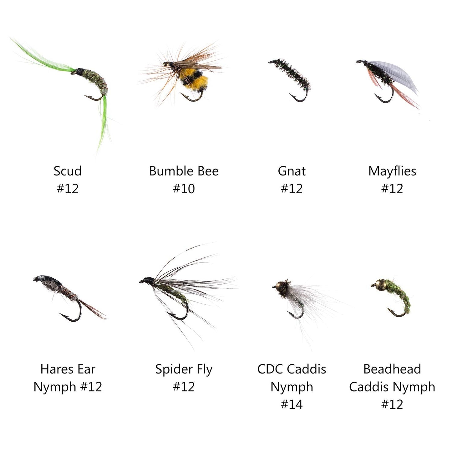 BASSDASH Fly Fishing Flies Kit Fly Assortment Trout Bass Fishing with Fly Box, 36/64/72/76/80/96pcs with Dry/Wet Flies, Nymphs, Streamers, Popper (58 pcs Assorted Trout Flies)