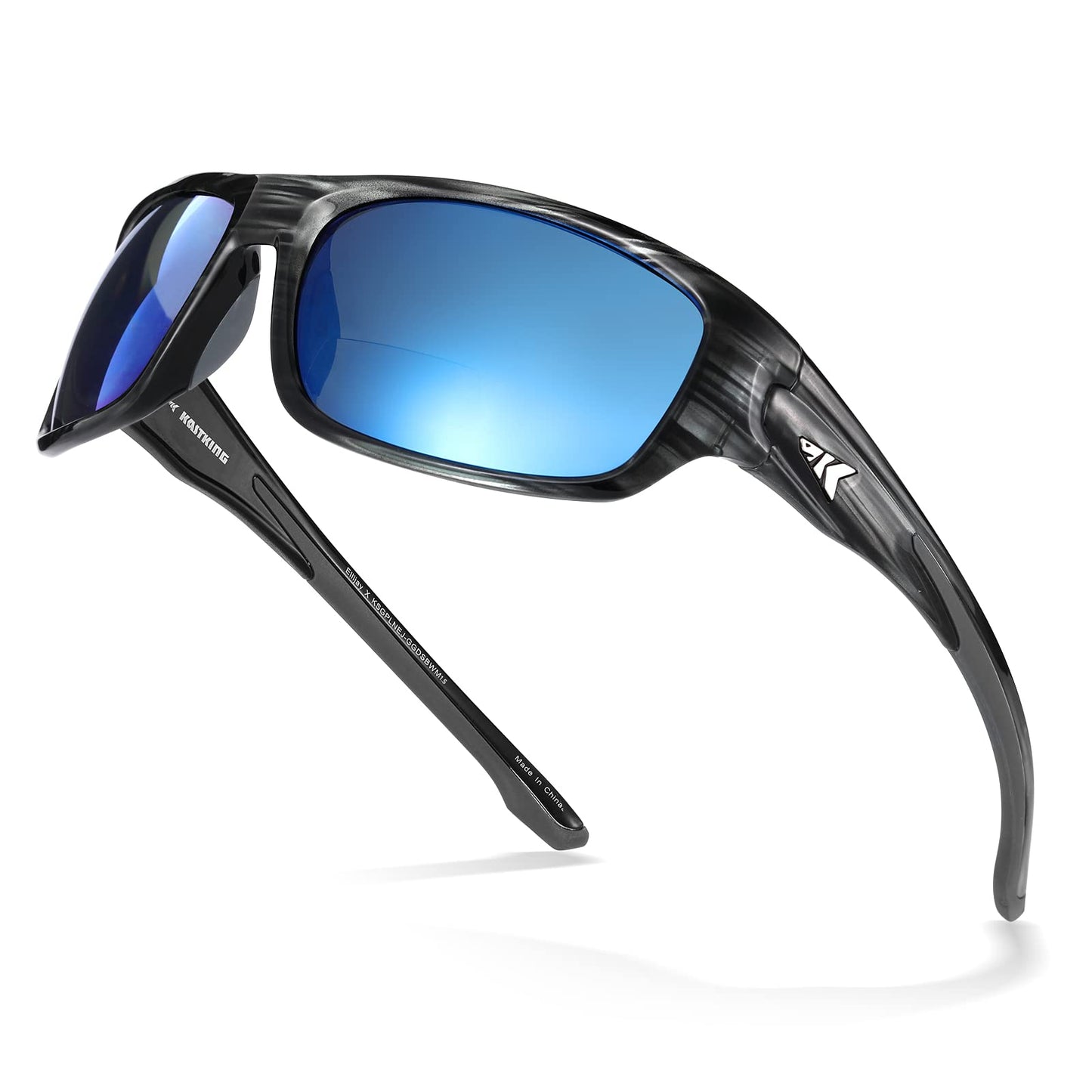 KastKing Ellijay Bifocal Polarized Sunglasses, Bi-Focal x1.5 x2.0 x2.5 Magnifications, Wrap Sport Reader Sunglasses