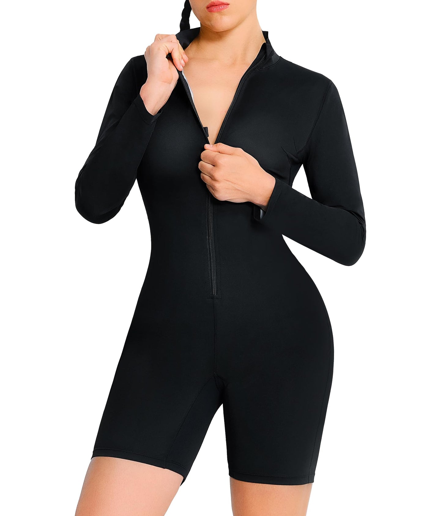 Junlan Sauna Suit for Women Full Body Sweat Suit(Silver,Small)