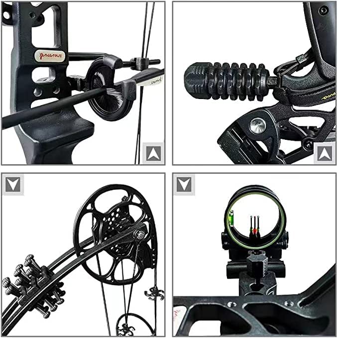 PANDARUS Compound Bow Set 15-45lbs for Pull Beginner and Teens Right Handed Adjustable 18"-29" Draw Length, 320 FPS Speed, Hunting Bow Archery Set New 2024 (Camo Right Handed)