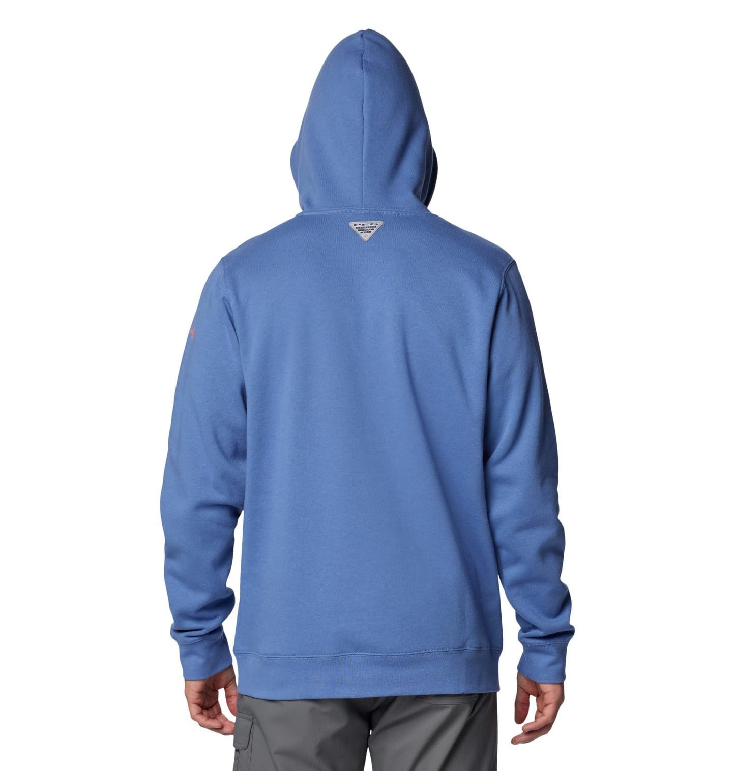 Columbia Men's PFG Fish Flag II Hoodie, Bluebell/Faded Peach USA, Small