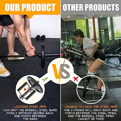 V Bar Landmine Handle Attachment for Barbell Bar, Solid Multi-Grip T-Bar Row Handle Attachments with Non-Slip Rubber Grip, Fits Olympic Bars Strength Training Bars