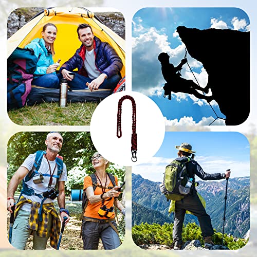 Frienda 2 Set Heavy Duty Paracord Lanyard Necklace Whistles Strap Braided 550 Keychain Lanyard for Outdoor Activities (Black and Red Camo)