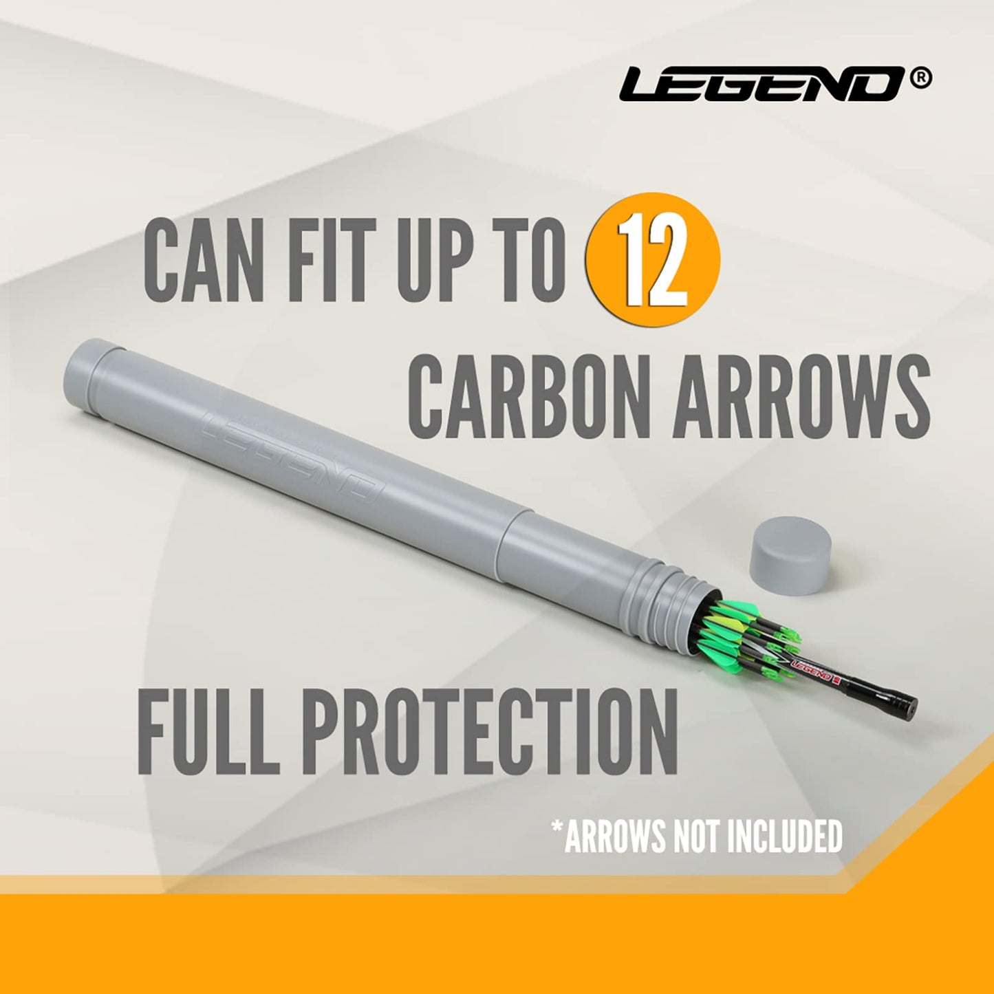Legend Arrow Tube Case - Adjustable Arrow Holder for Hunting, Target Shooting - Adjustable & Extendable By Design - Protective EVA Foam Arrow Separators Included Archery Storage for 12 Carbon Arrows