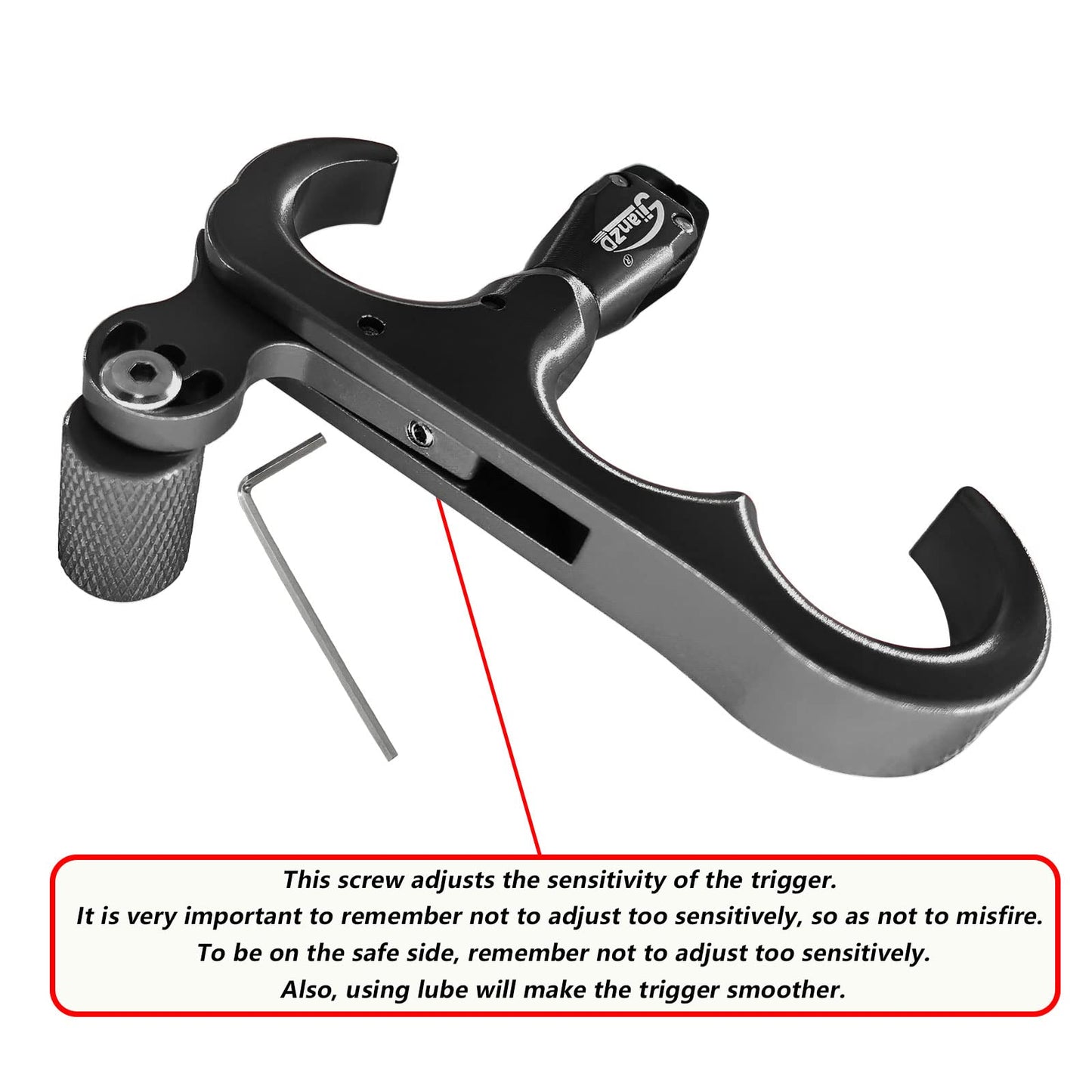 xxiaojun Compound Bow Aid Releaser and D Loop Rope,Adjustable Can Rotate 360° Thumb Release Bow Aluminum Alloy Aids,Archery Release Aids,for Outdoor Hunting,Adult Archery.