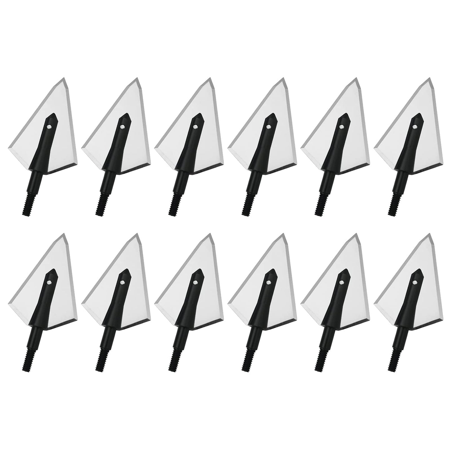 LeeMui Aluminum Hunting Archery Broadheads Blades Grain Screw-in Arrow Heads Tips Portable Case for Arrowheads Broadheads Black